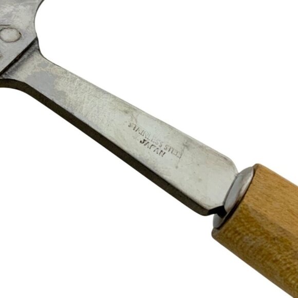 Vintage Stainless Steel & Wood Cheese Slicer Mid Century Made In Japan - Picture 3 of 3